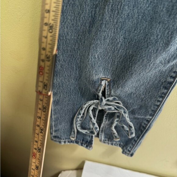 Hidden NEW Tracey High Rise Straight Leg Tie Ankle Slits Zip Jeans Wide 31 Waist - Picture 16 of 16